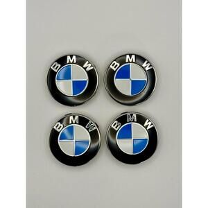BMW Black Blue White OEM Center Cap 2-1/8" 56mm 3613 10333410 6850834 Set of 4